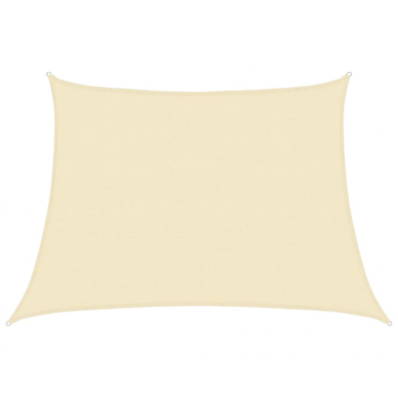 Żagiel przeciwsłoneczny, 160 g/m², kremowy, 4/5x3 m, HDPE