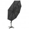 4-poziomowy parasol na aluminiowym słupku, antracytowy, 3x3 m