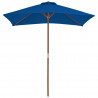 Parasol ogrodowy na drewnianym słupku, niebieski, 150x200 cm
