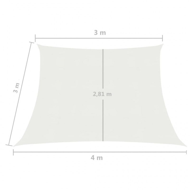 Żagiel przeciwsłoneczny, 160 g/m², biały, 3/4x3 m, HDPE