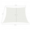 Żagiel przeciwsłoneczny, 160 g/m², biały, 3/4x3 m, HDPE