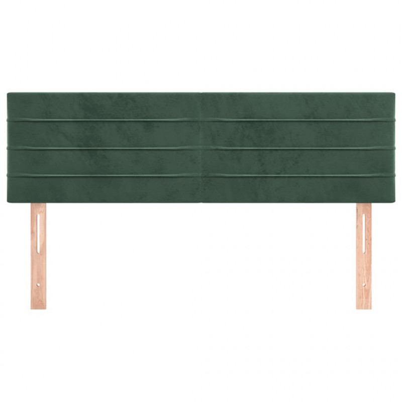 Zagłówki do łóżka, 2 szt, ciemnozielone, 72x5x78/88 cm, aksamit