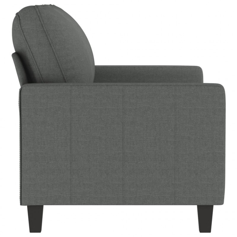 Sofa 2-osobowa, ciemnoszara, 120 cm, tapicerowana tkaniną