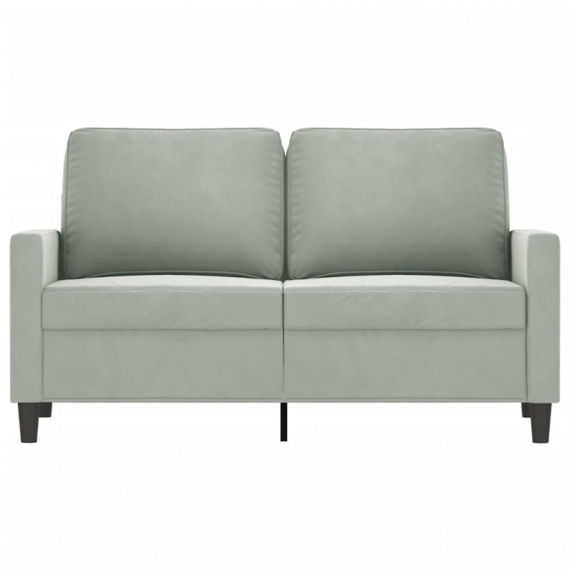 Sofa 2-osobowa, jasnoszara, 120 cm, tapicerowana aksamitem