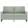 Sofa 2-osobowa, jasnoszara, 120 cm, tapicerowana aksamitem