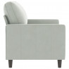 Sofa 2-osobowa, jasnoszara, 120 cm, tapicerowana aksamitem