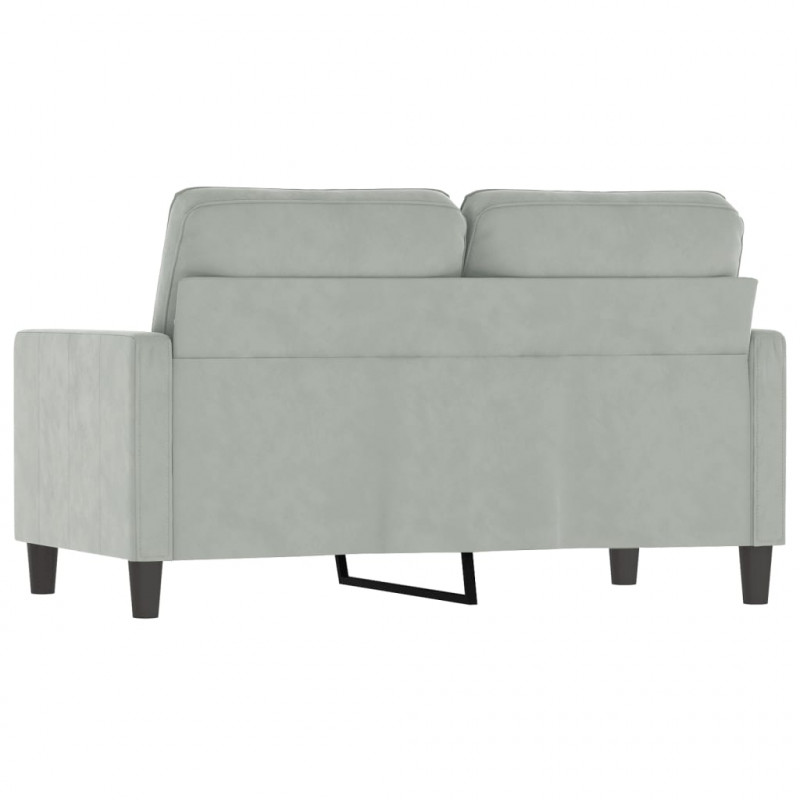 Sofa 2-osobowa, jasnoszara, 120 cm, tapicerowana aksamitem