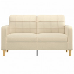 2-osobowa sofa, kremowa, 140 cm, tapicerowana tkaniną