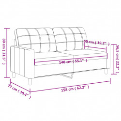 2-osobowa sofa, kremowa, 140 cm, tapicerowana tkaniną