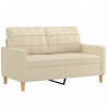 2-osobowa sofa, kremowa, 120 cm, tapicerowana tkaniną