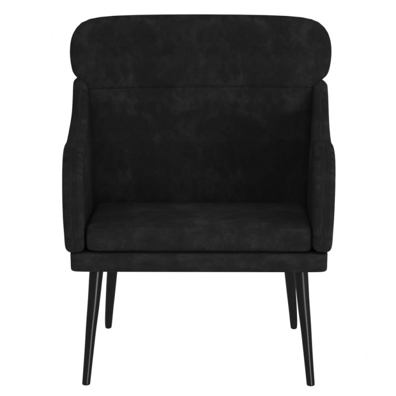 Fotel, czarny, 63x76x80 cm, obity aksamitem