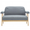 Sofa 2-osobowa tapicerowana tkaniną, jasnoszara