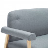 Sofa 2-osobowa tapicerowana tkaniną, jasnoszara