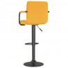 Hokery, 2 szt., musztardowe, tapicerowane tkaniną