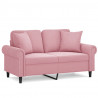 2-osobowa sofa z poduszkami, różowa, 120 cm, aksamit