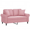 2-osobowa sofa z poduszkami, różowa, 120 cm, aksamit