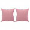 2-osobowa sofa z poduszkami, różowa, 120 cm, aksamit