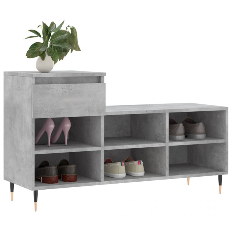 Szafka na buty, szarość betonu, 102x36x60 cm
