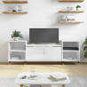 Szafka pod TV, wysoki połysk, biała, 160x35x55 cm