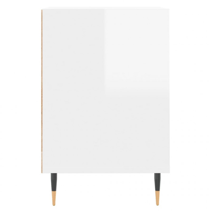 Szafka pod TV, wysoki połysk, biała, 160x35x55 cm