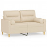 2-osobowa sofa z poduszkami, kremowa, 120 cm, tkanina