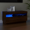 Szafka pod TV z oświetleniem LED, brązowy dąb, 80x35x40 cm