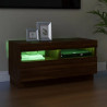 Szafka pod TV z oświetleniem LED, brązowy dąb, 80x35x40 cm