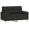 2-osobowa sofa z poduszkami, czarna, 120 cm, tkanina