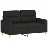 2-osobowa sofa z poduszkami, czarna, 120 cm, tkanina