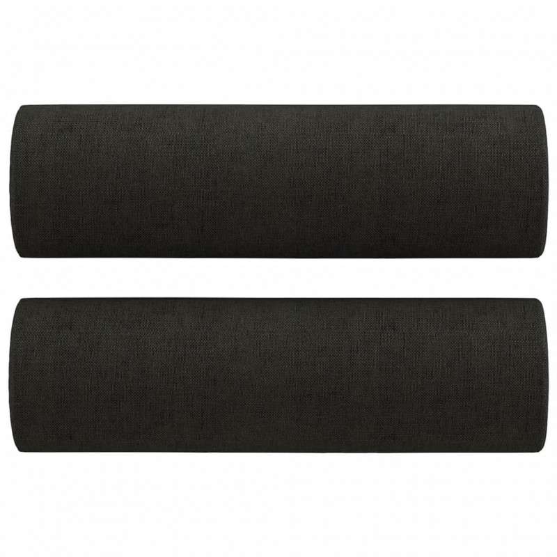2-osobowa sofa z poduszkami, czarna, 120 cm, tkanina