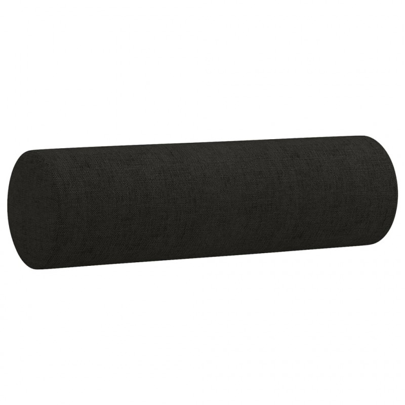 2-osobowa sofa z poduszkami, czarna, 120 cm, tkanina