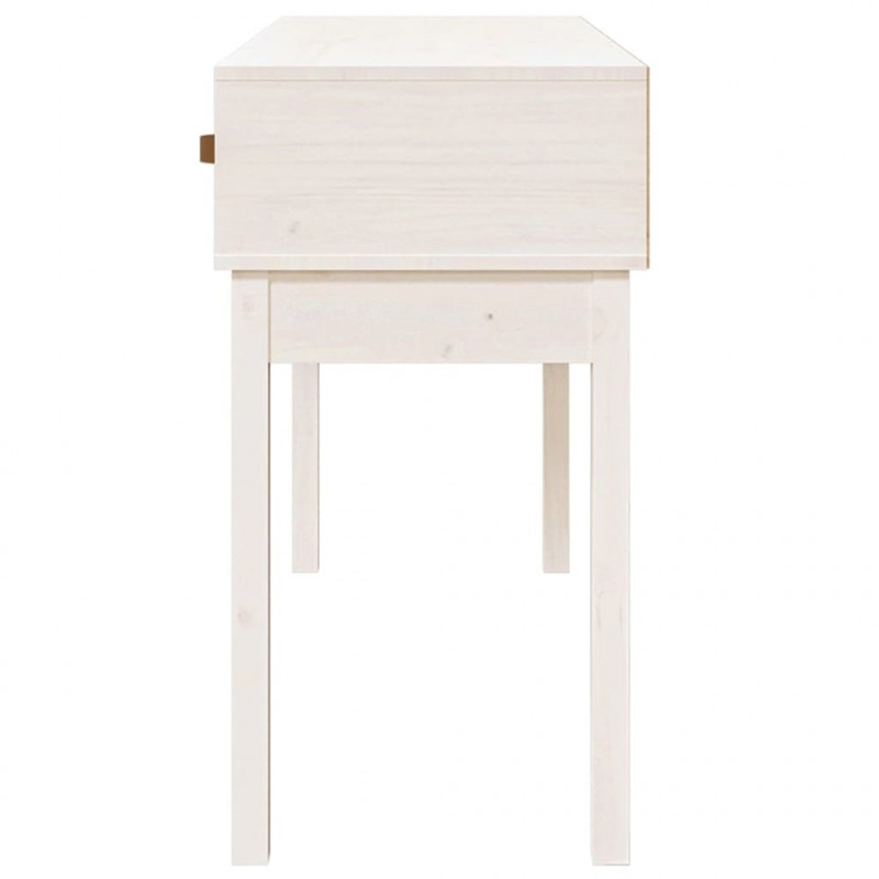 Stolik konsolowy, biały, 114 x 40 x 75 cm, lite drewno sosnowe