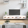 Szafka pod TV, biała, 150x36x30 cm, materiał drewnopochodny