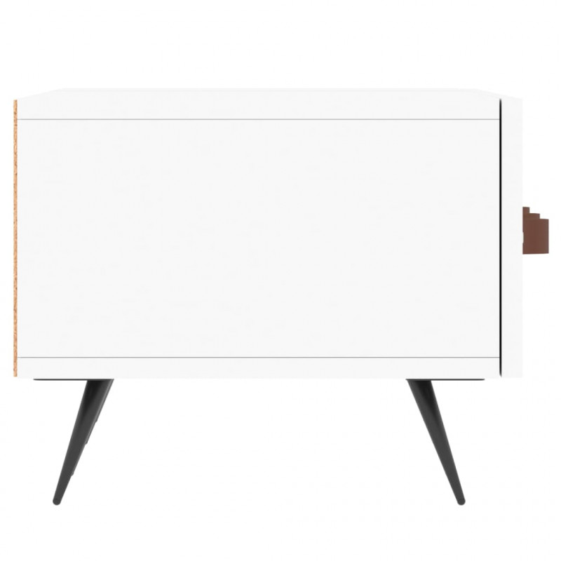Szafka pod TV, biała, 150x36x30 cm, materiał drewnopochodny