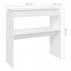 Stolik konsolowy, biały, 80x30x80 cm, materiał drewnopochodny