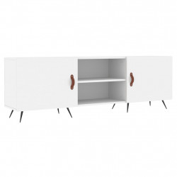 Szafka pod TV, biała, 150x30x50 cm, materiał drewnopochodny