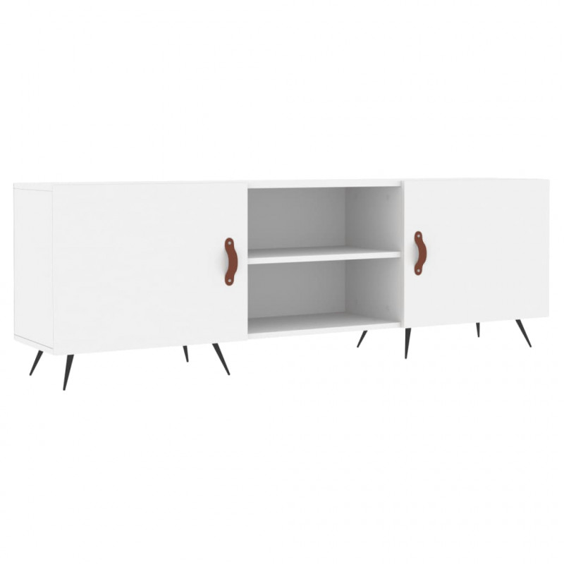Szafka pod TV, biała, 150x30x50 cm, materiał drewnopochodny