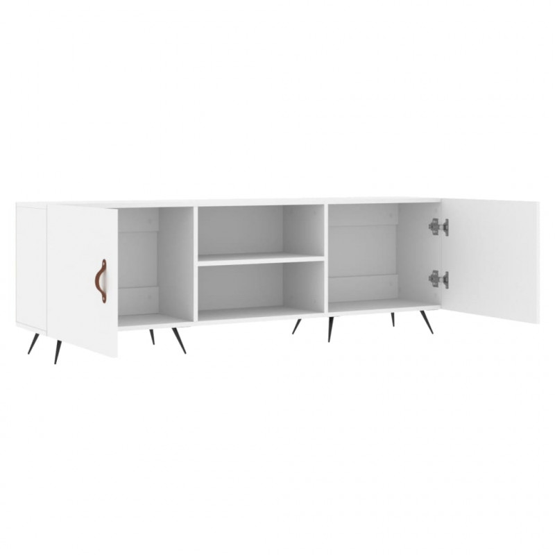 Szafka pod TV, biała, 150x30x50 cm, materiał drewnopochodny