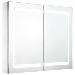 Szafka łazienkowa z lustrem i LED, 80 x 12,2 x 68 cm
