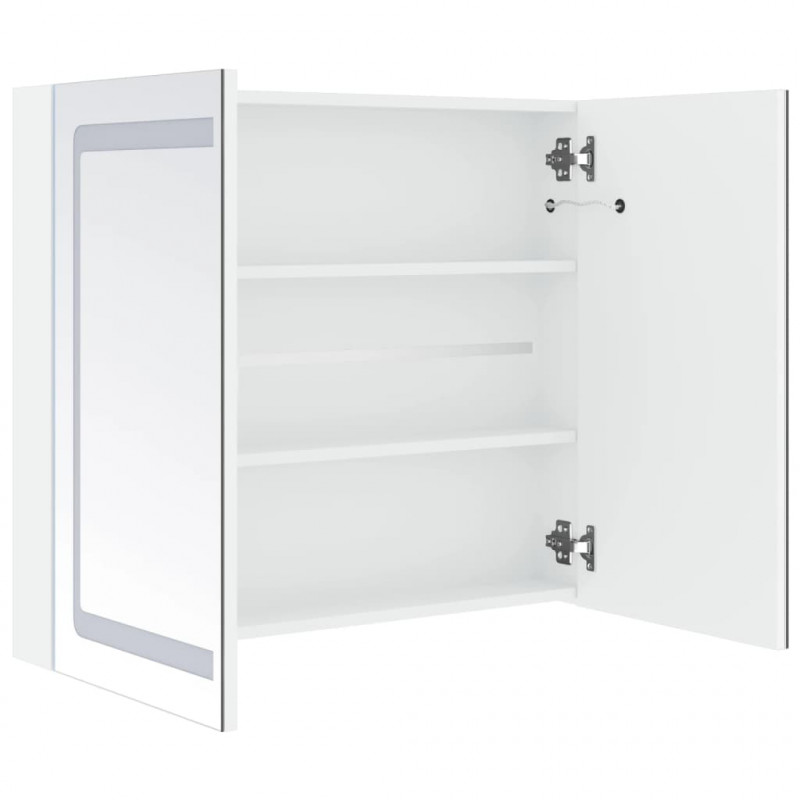 Szafka łazienkowa z lustrem i LED, 80 x 12,2 x 68 cm