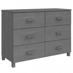 Szafka HAMAR, ciemnoszara, 113x40x80 cm, lite drewno sosnowe