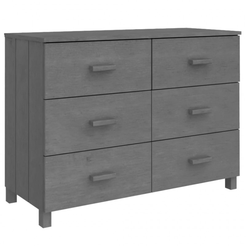 Szafka HAMAR, ciemnoszara, 113x40x80 cm, lite drewno sosnowe