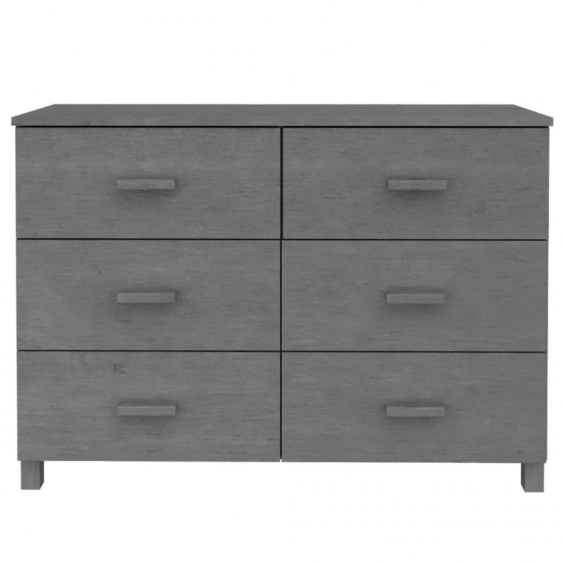 Szafka HAMAR, ciemnoszara, 113x40x80 cm, lite drewno sosnowe