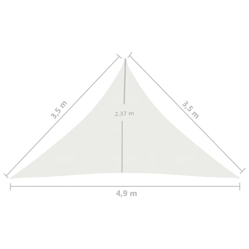 Żagiel przeciwsłoneczny, 160 g/m², biały, 3,5x3,5x4,9 m, HDPE