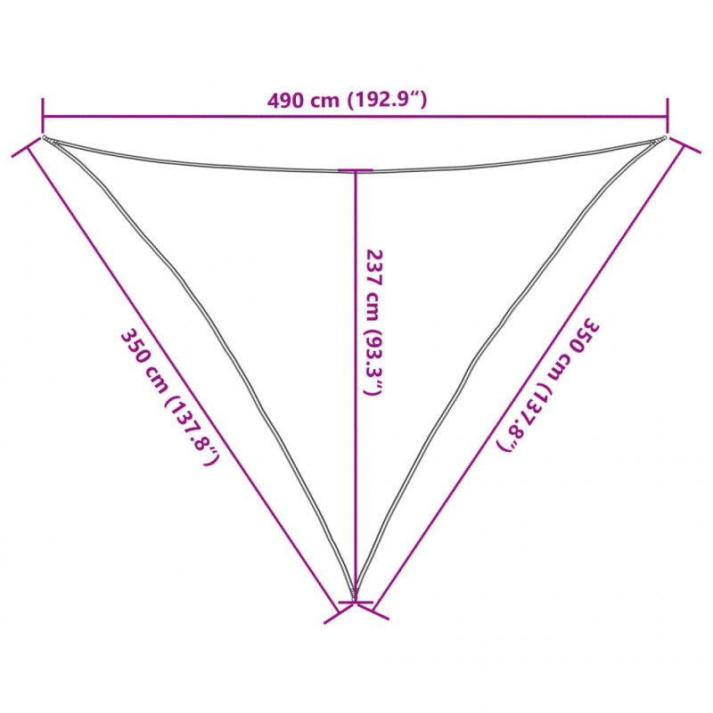 Żagiel przeciwsłoneczny, 160 g/m², biały, 3,5x3,5x4,9 m, HDPE