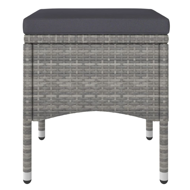 5-częściowy zestaw mebli ogrodowych, polirattan i akacja, szary