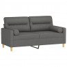 2-osobowa sofa z poduszkami, ciemnoszara, 140 cm, tkanina