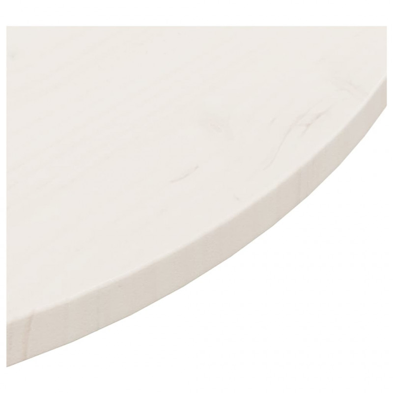 Blat stołu, biały, Ø90x2,5 cm, lite drewno sosnowe