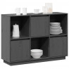 Szafka, szara, 110,5x35x80 cm, lite drewno sosnowe