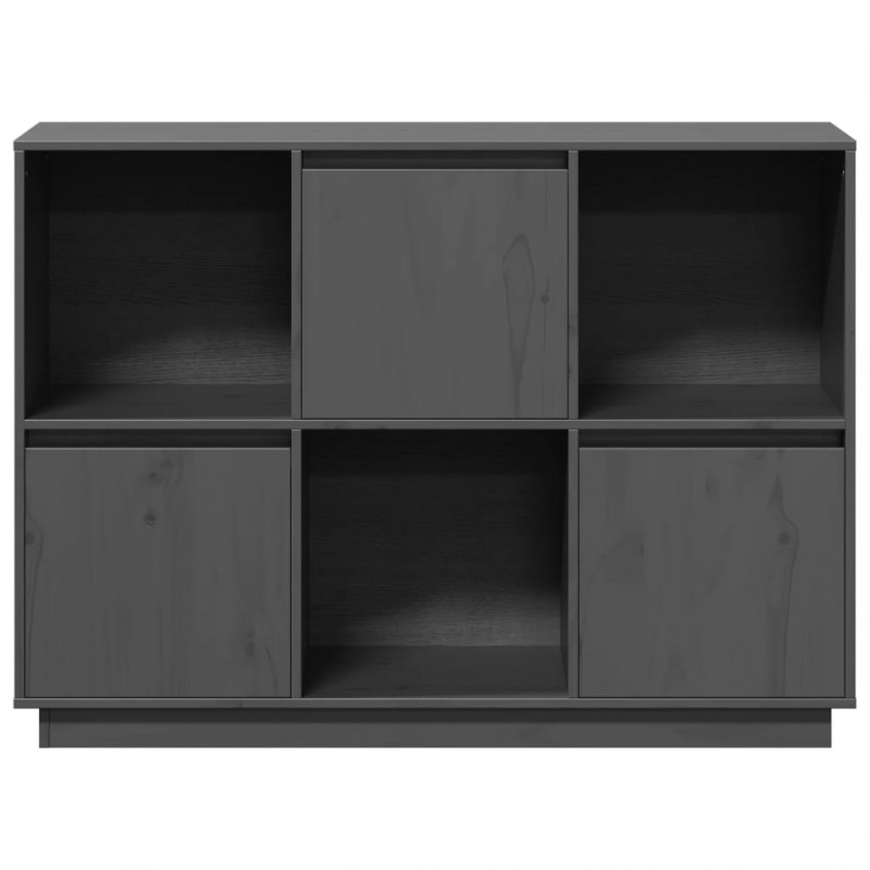 Szafka, szara, 110,5x35x80 cm, lite drewno sosnowe